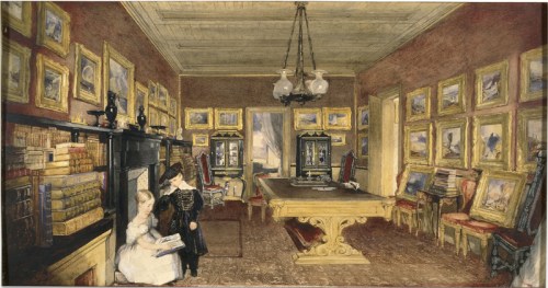 John Scarlett Davis BG Windus s library with his collection of Turners 1835 watercolour BM sm