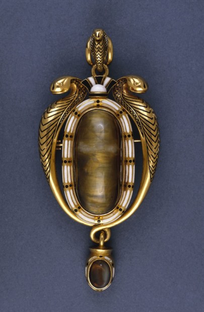 Phillips Brothers Gold & enamel pendant Egyptian Revival style 1863to70 BM sm