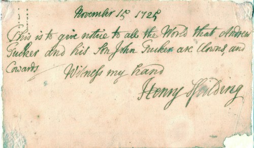 Fielding handwriting 2