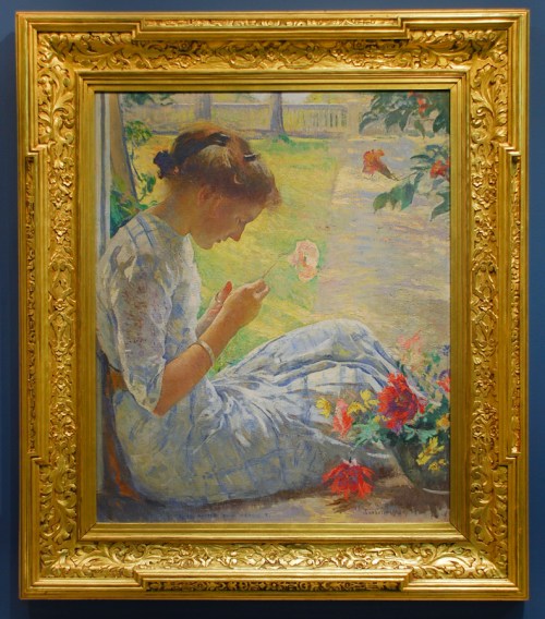 Edmund Tarbell Mercie Cutting Flowers Currier Art Museum sm