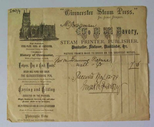 13 EWS Steam Press receipt for frame 1879 ed