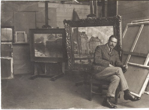 Lanyon Photo of Schofield in St Ives studio 1907 hi res cropped