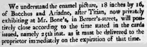 Report of Bone exh of Bacchus & Ariadne Morning Post Thurs 23 May 1811 detail 3