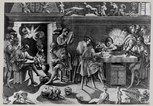 Enea Vico 1523to67 The academy of Baccio Bandinelli 1550 engaving Met Mus NY