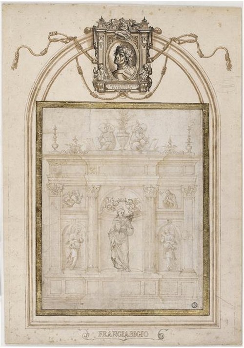 Fig 16 Francesco Franciabigio Etude pour un retable avec saint François entouré de la Vierge et Gabriel Mus du Louvre