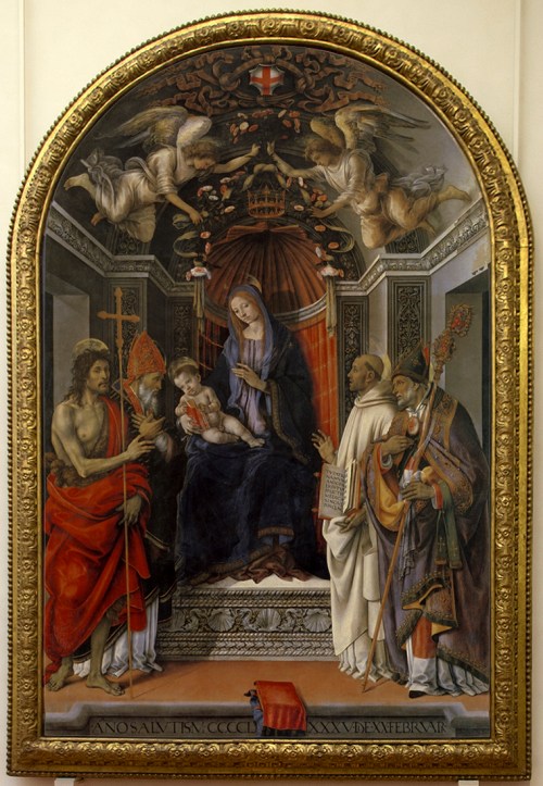 Fig 8 Filippino Lippi Virgin & Child with saints Otto di Pratica altarpiece Uffizi ed