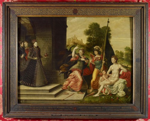 Frame & pic RCIN 403446 Eworth Elizabeth I & the Three Godesses c.1550-1600