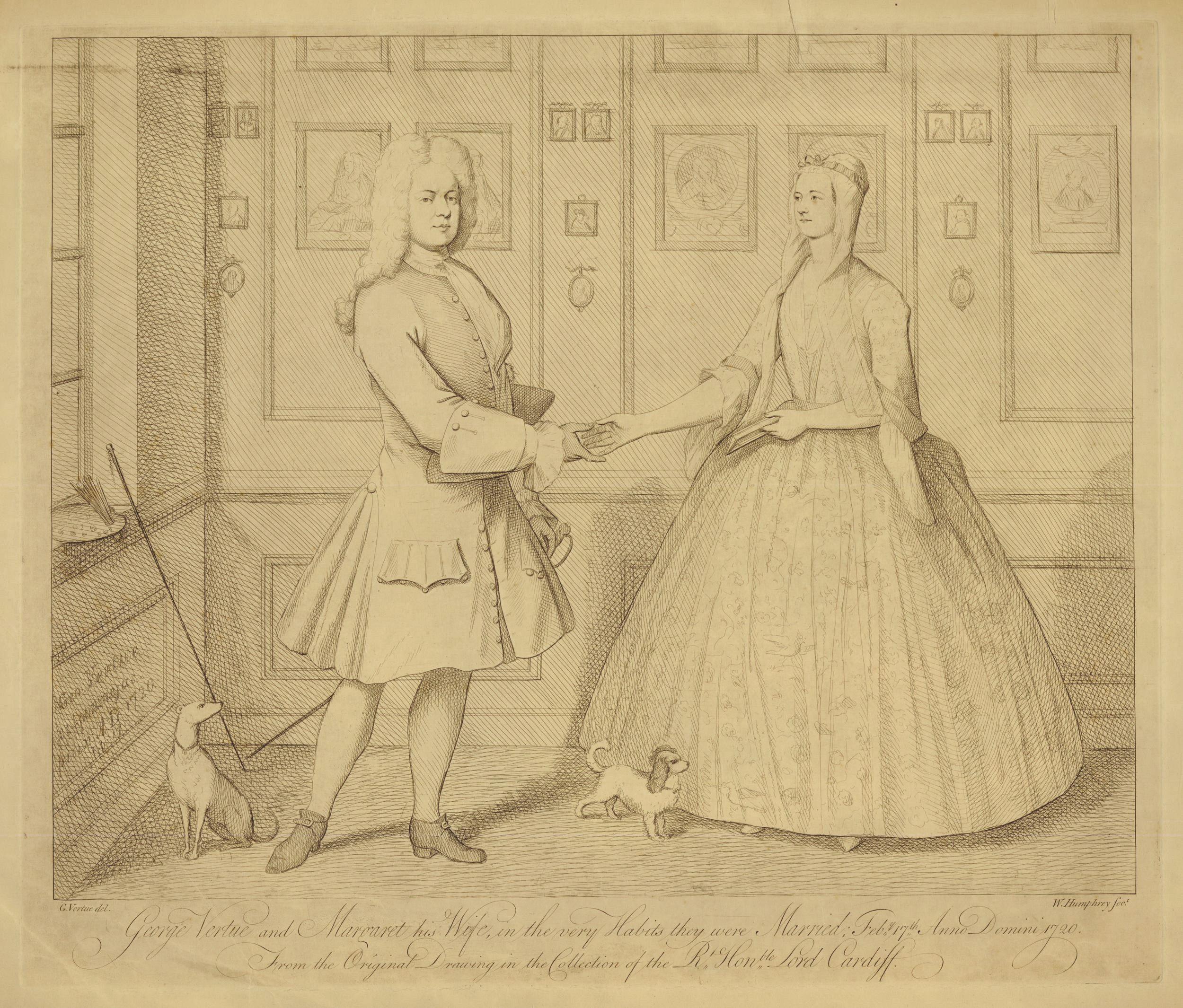 15 Wm Humphrey after George Vertue GV & Margaret his Wife in the very Habits they were Married 1765to1810 36.8x43.4cm BM