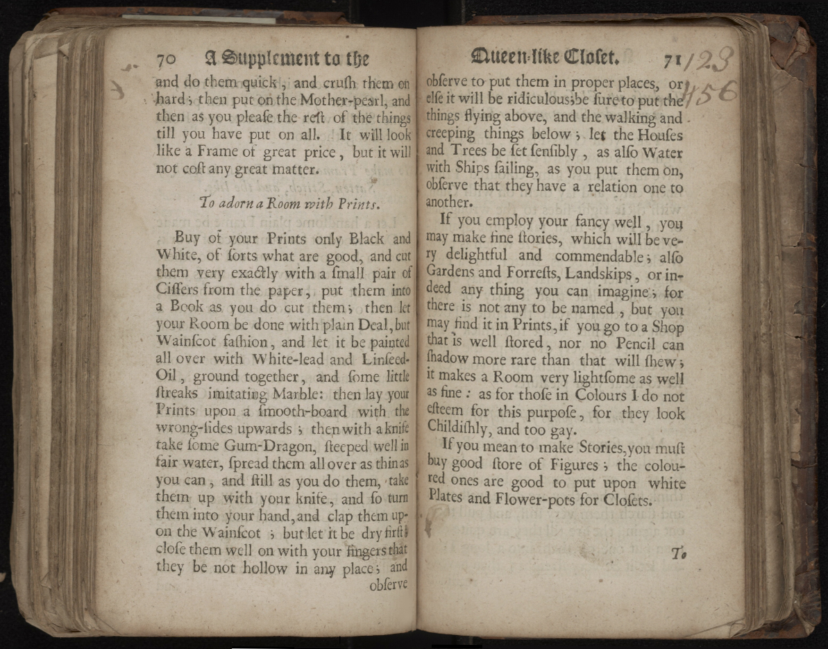 20 Hannah Wooley A supplement to the queen-like closet 1674 pp70to71