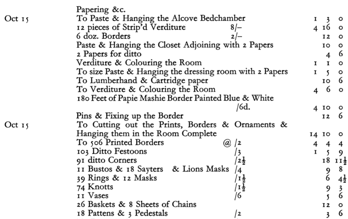 35A Print Room Mersham le Hatch Chippendale invoice