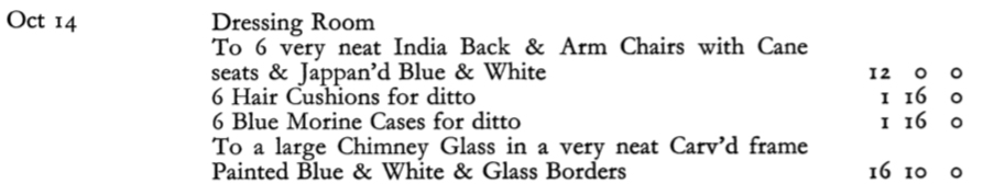 35B Print Room Mersham le Hatch Chippendale invoice Furniture