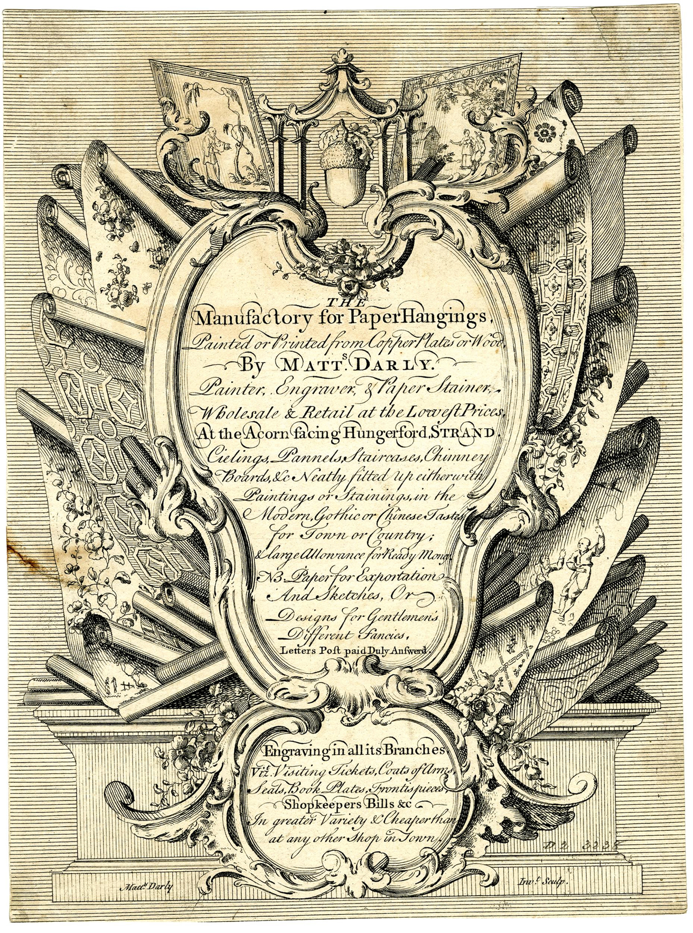 39 Matt Darly trade card c1750to90 BM