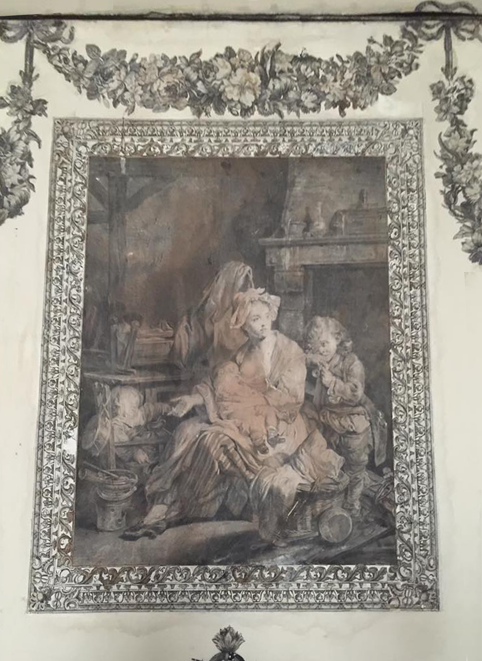 41E Castletown House Ireland 1769 Print of Greuze Silence Kildare