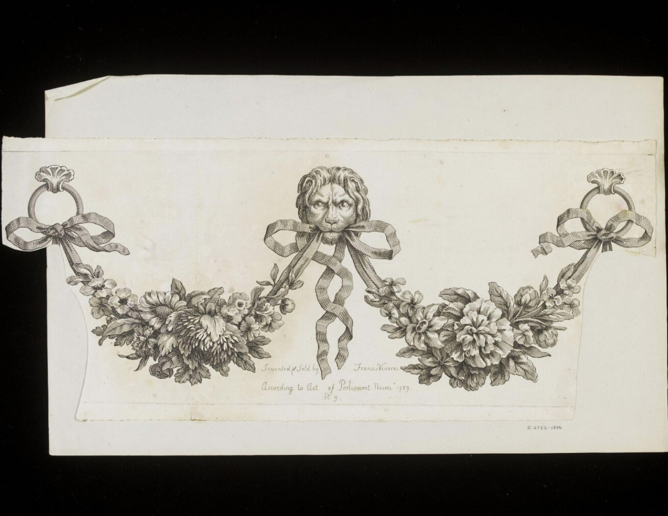 41F François Vivarès Flower festoons w lion s head V & A