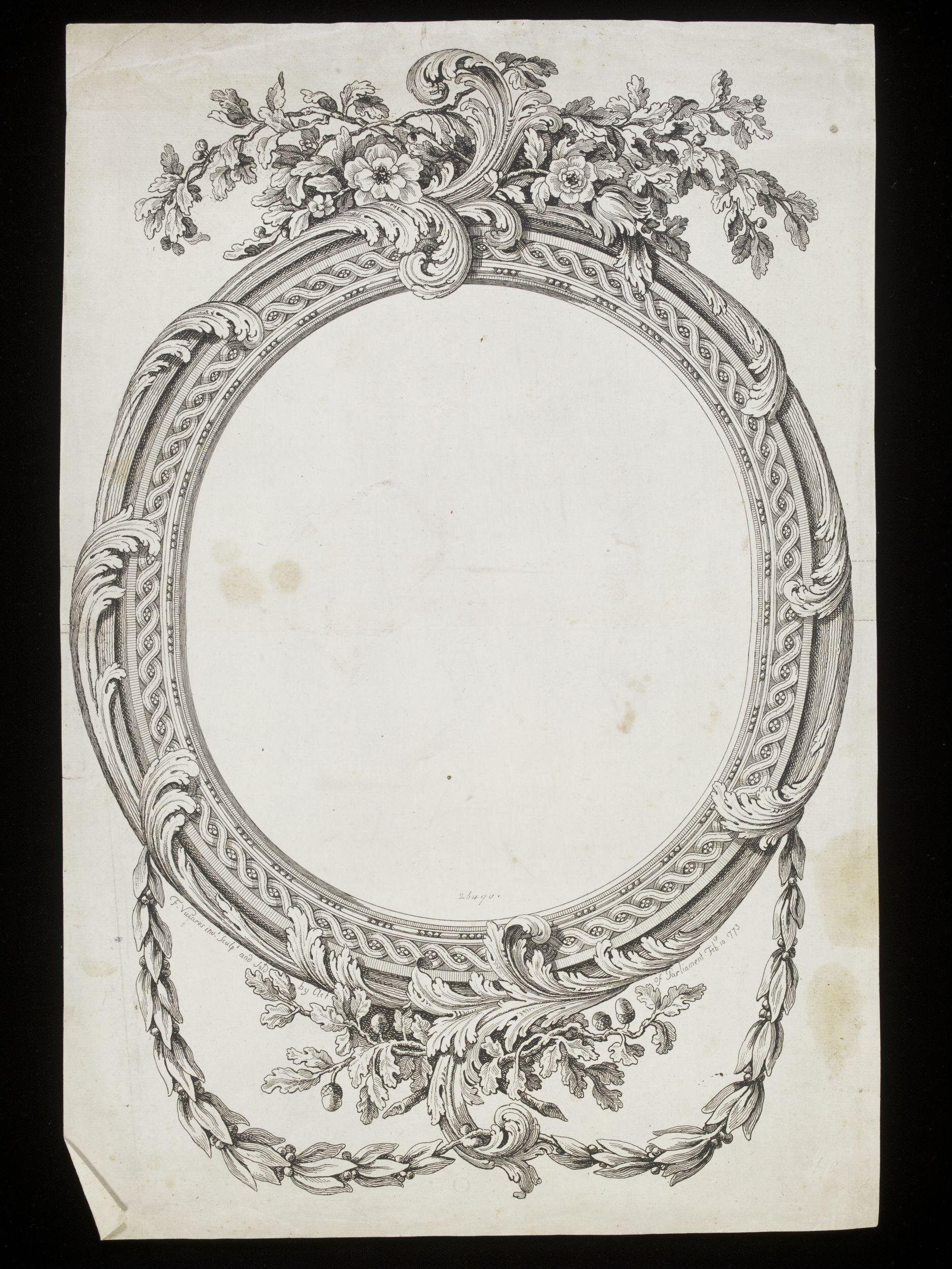 42 François Vivarès Oval guilloche frame floral fronton foliate apron pendant husks V & A