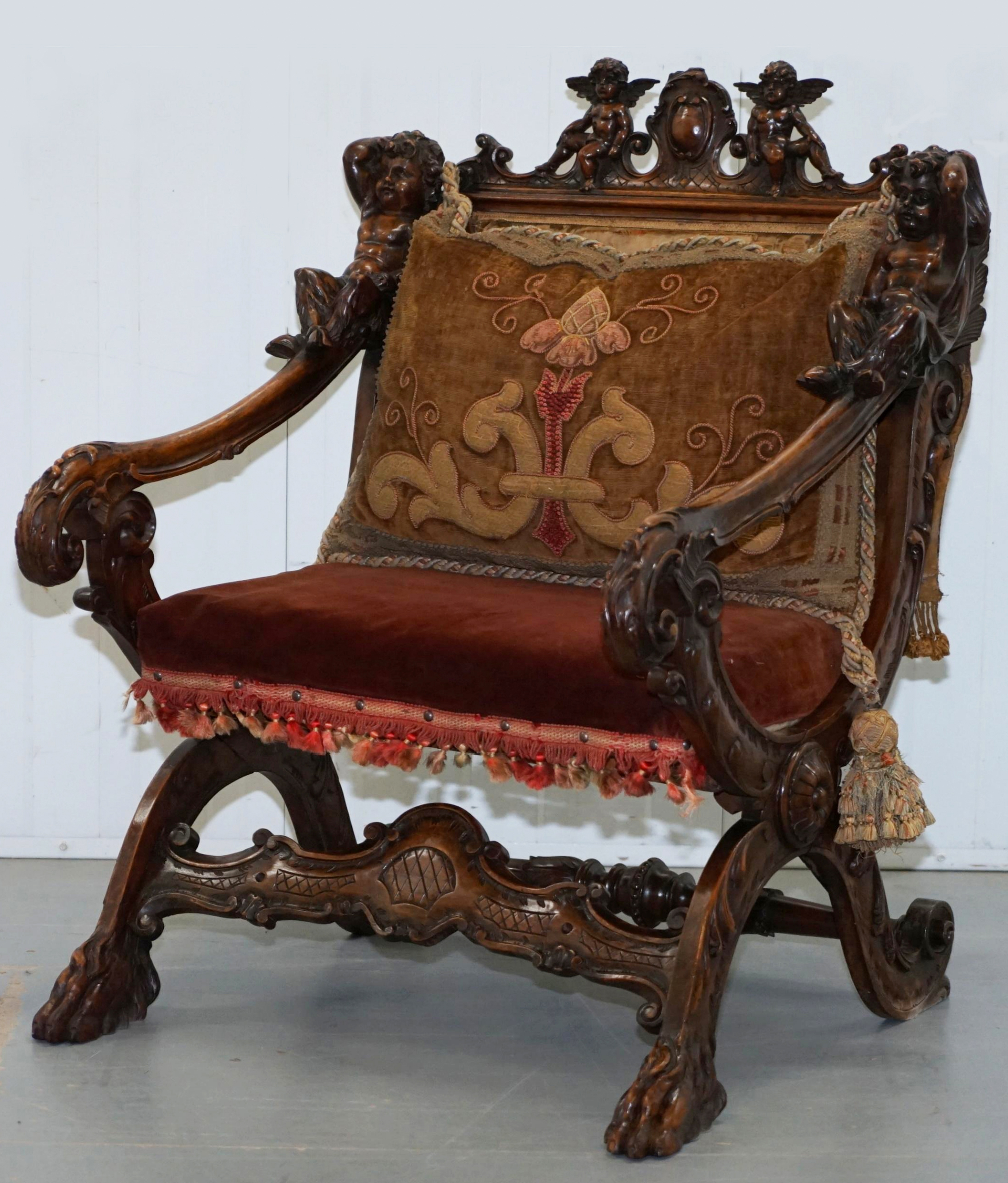 17A Andrea Brustolon armchair with amorini