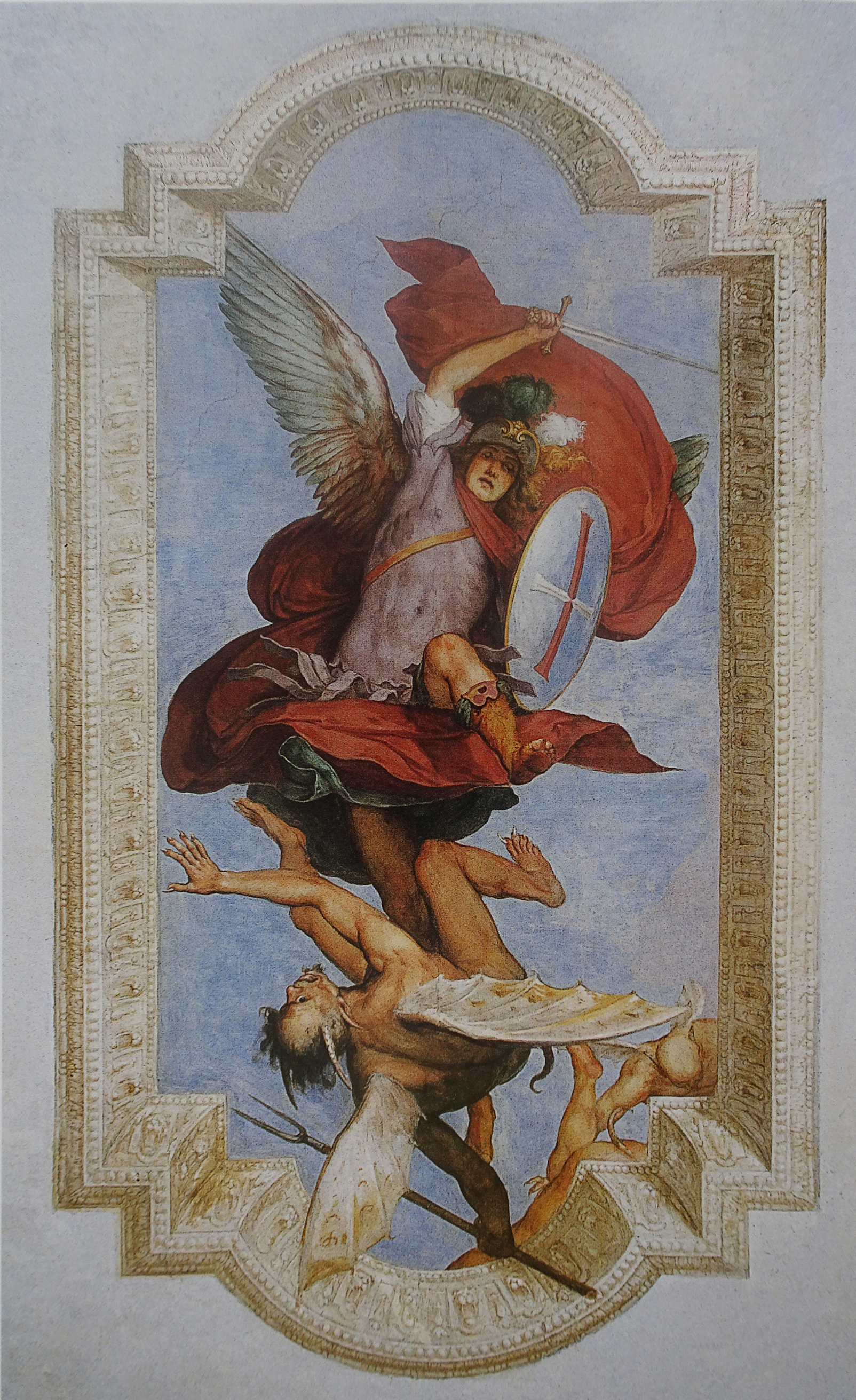 3C San Michele Arcangelo cacia Lucifero e altri diavoli fresco c1637 San Michele Castello Florence