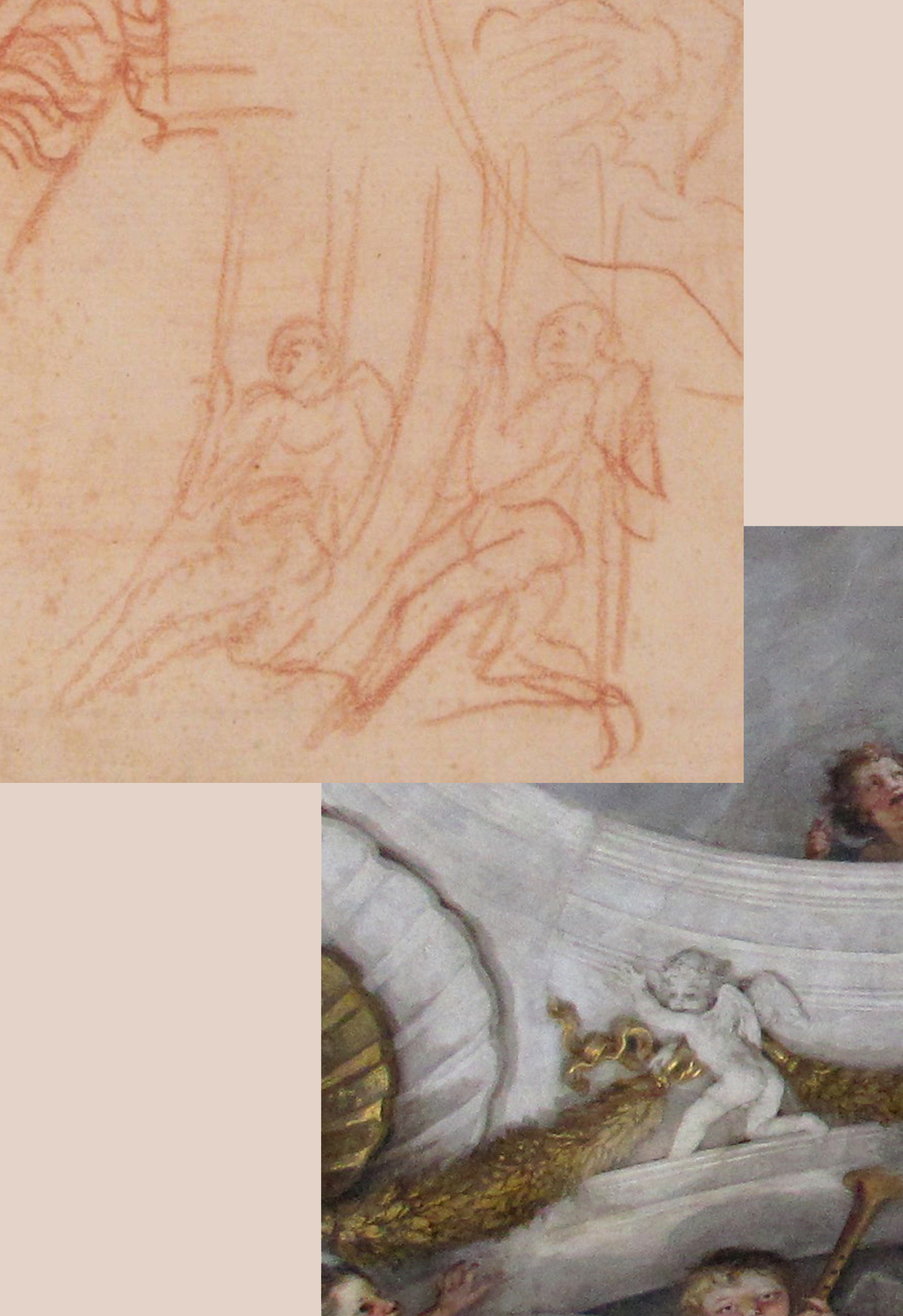 6B Il Volterrano St Cecilia in Glory SS Annunziata detail & Studies of archit mouldings Met Mus NY