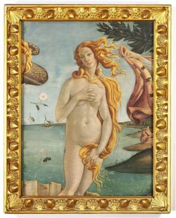 10 Harald SlottMøller Birth of Venus detail after Botticelli 1898 pastel wcol &amp; gold on paper 66x50cm Bruun Rasmussen Auctioneers 31May2010 lot48 Copenhagen