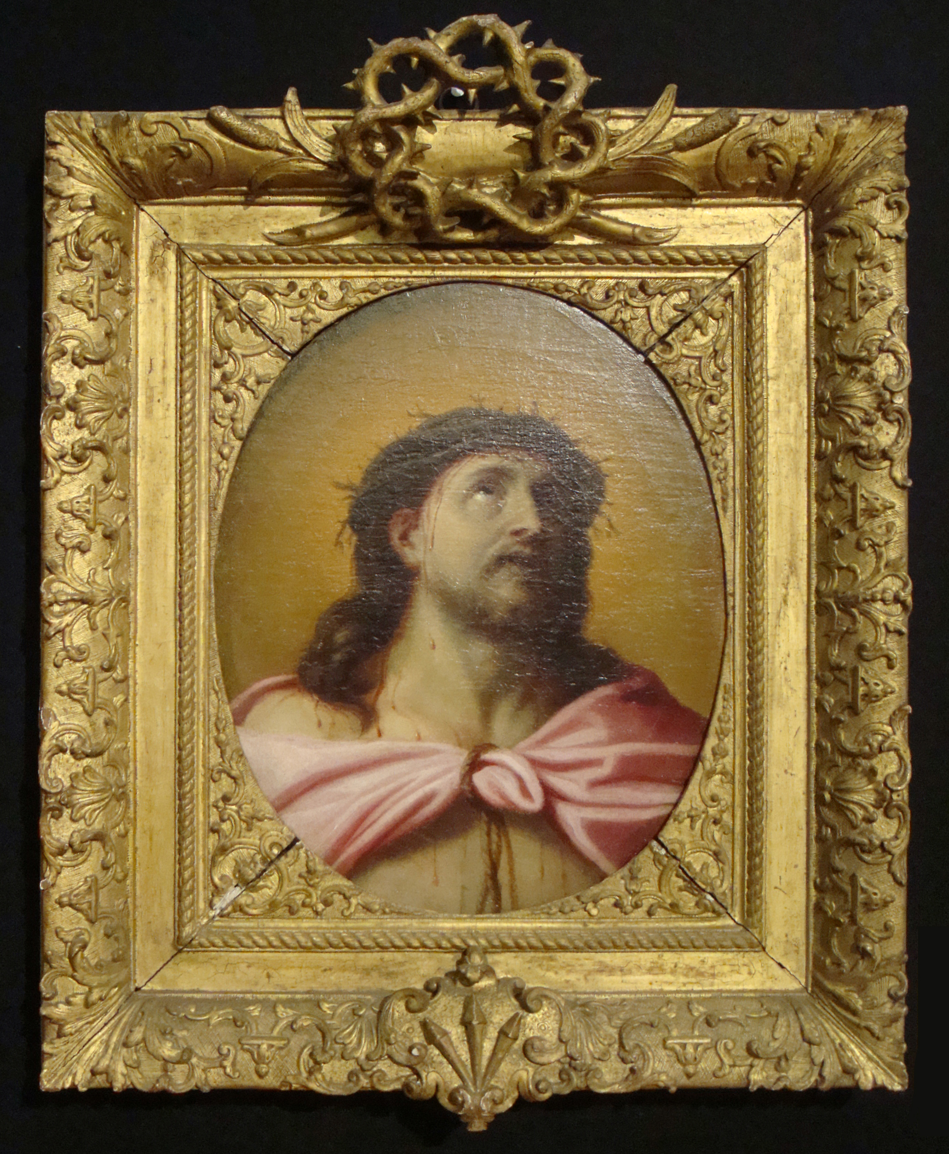 23D French School C17 Christ as the Man of Sorrows o c 39.4x31.5cm Christie s 24Oct2012 Lot90