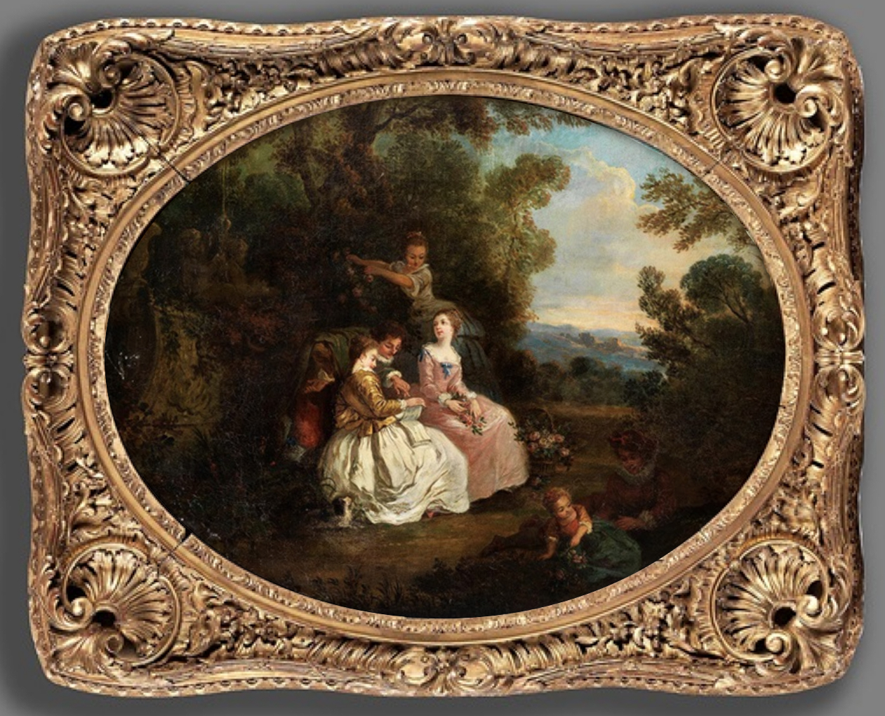 28C Follower of Watteau Fête galante o c 83x109 cm