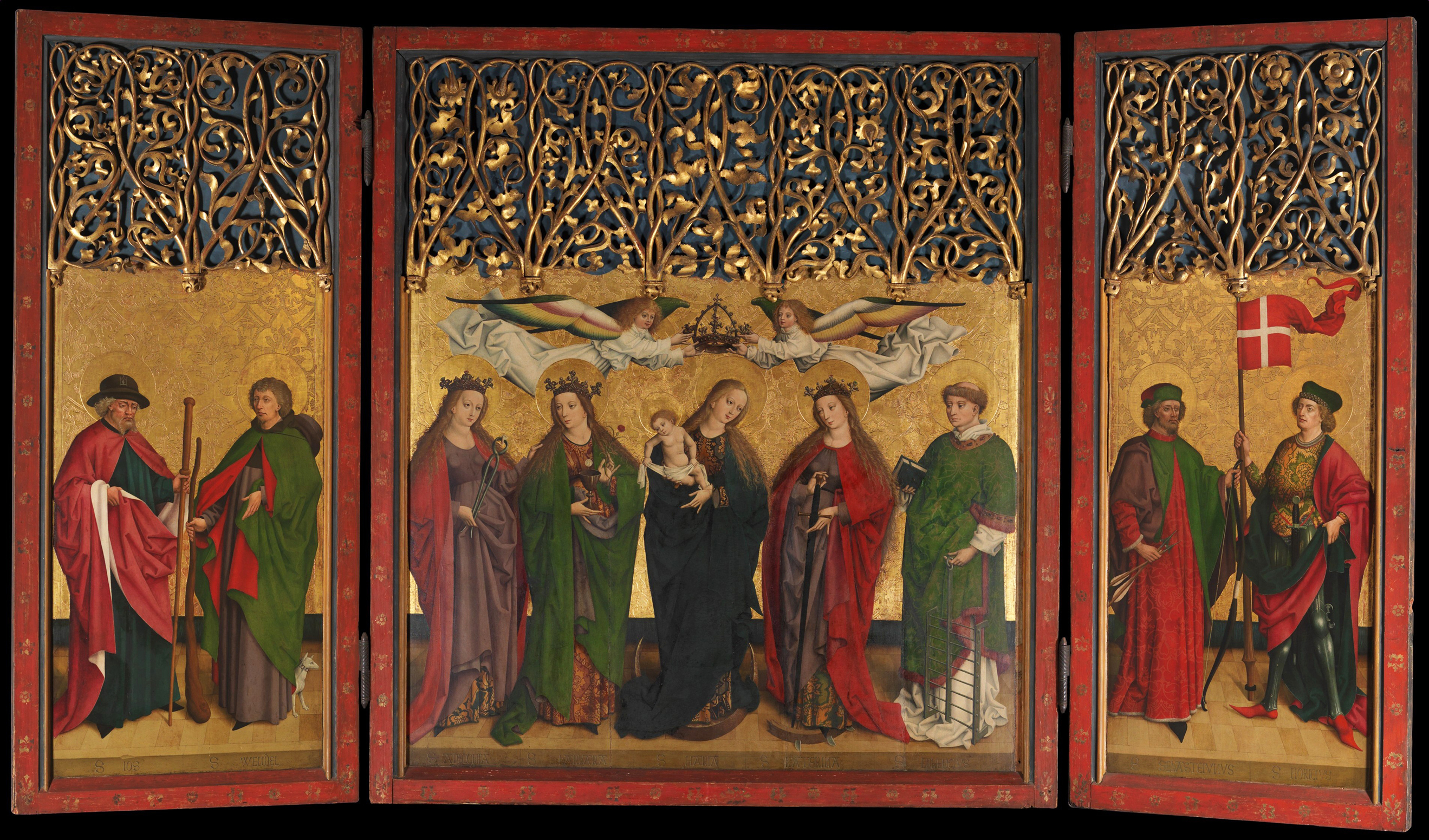 17A Master of the Burg Weil Altarpiece B W Altarpiece c1470 German Met Mus NY open