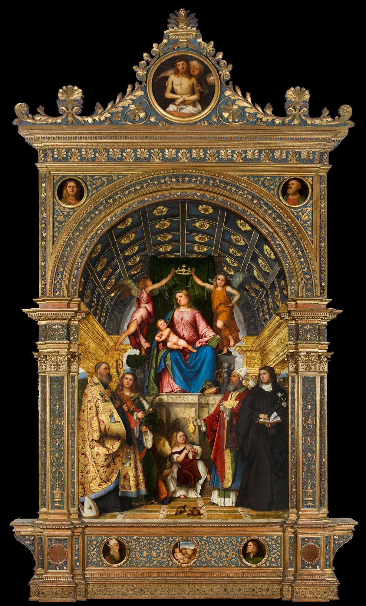 21 Girolamo da Romano aka Romanino Altarpiece of Santa Giustina 1513 frame prob by Stefano Lamberti Museo d'Arte Medievale e Moderna di Padova