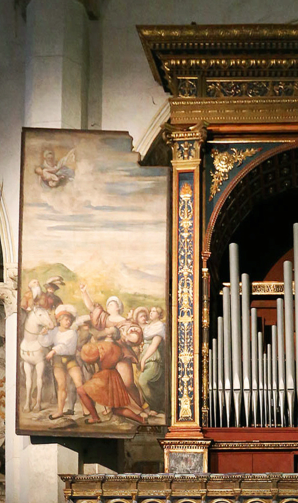 22B Organ painted by Romanino Cathedral of Asola detail