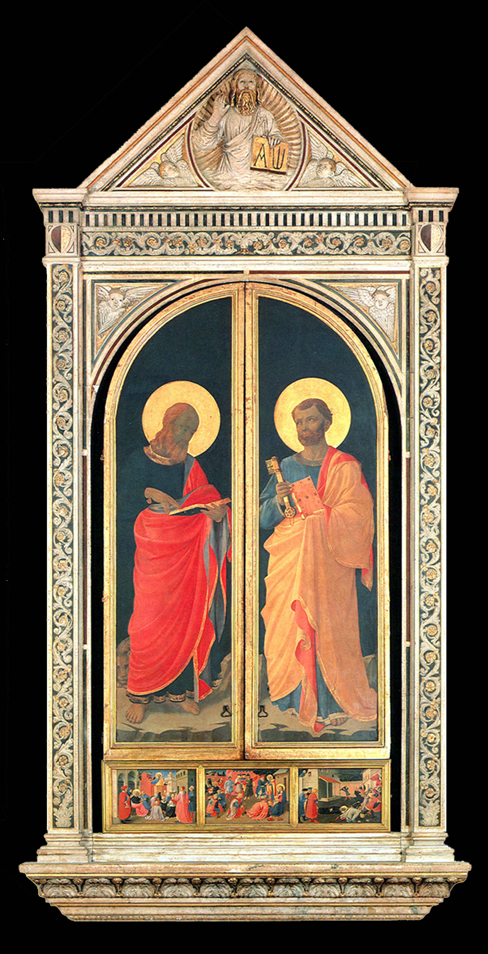 9A Fra Angelico Tabernacle of the Linaiuoli 1432to33 520x270cm overall shutters closed Museo di San Marco