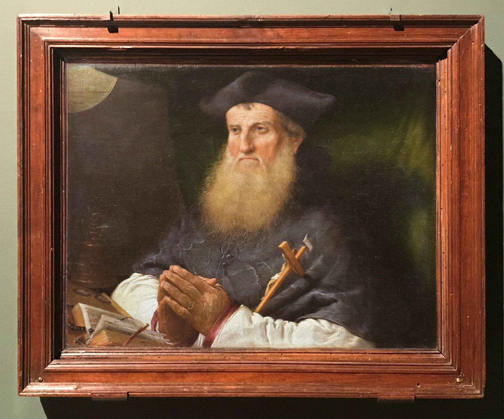 22A Lotto Thomas Nigris 1527 panel 42x54 Franciscan Convent of Poljud Split orig walnut frame with slot for cover