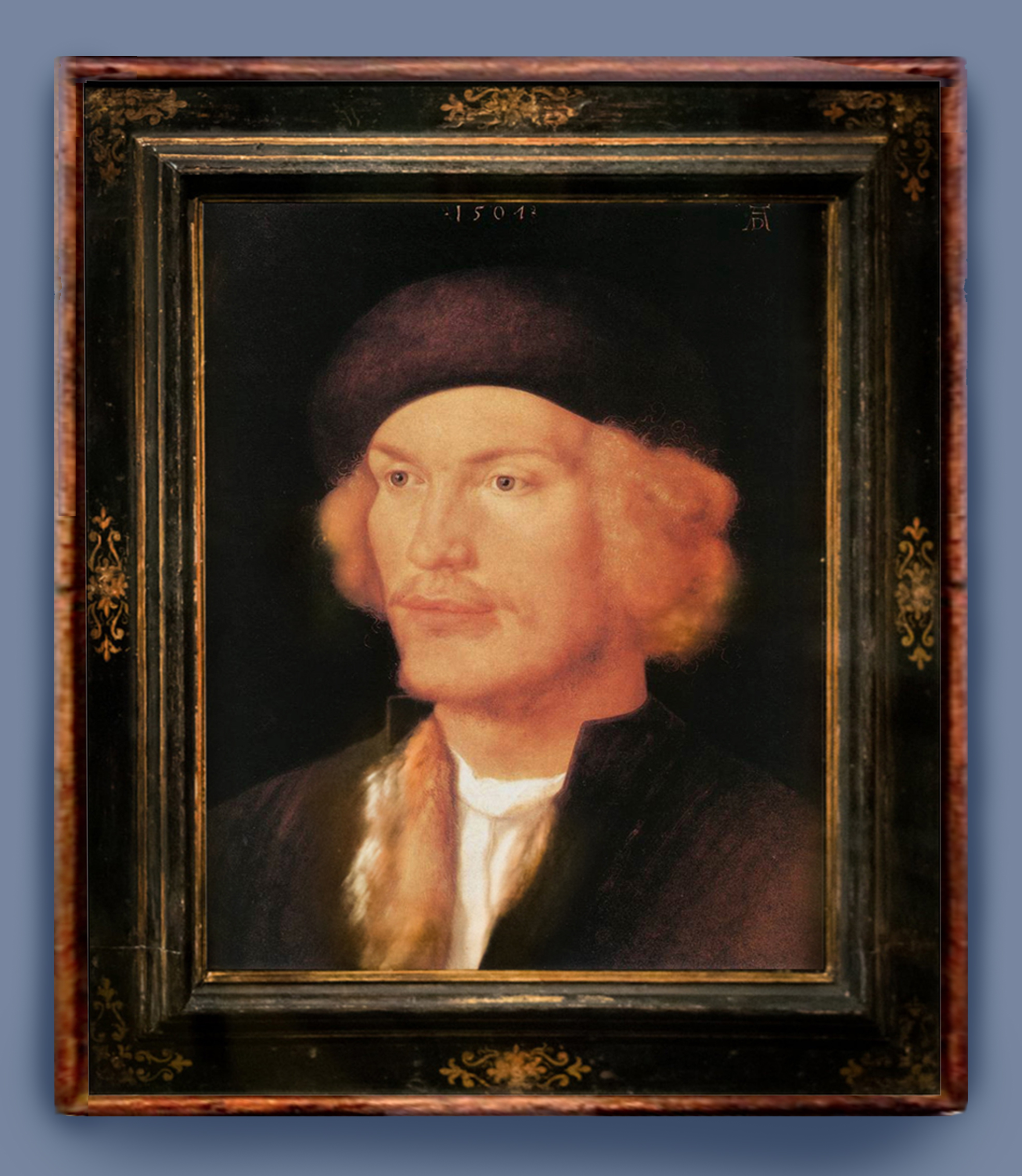 29A Dürer Portrait of a young man Avarice 1507 Kunsthistorisches Mus Vienna ed