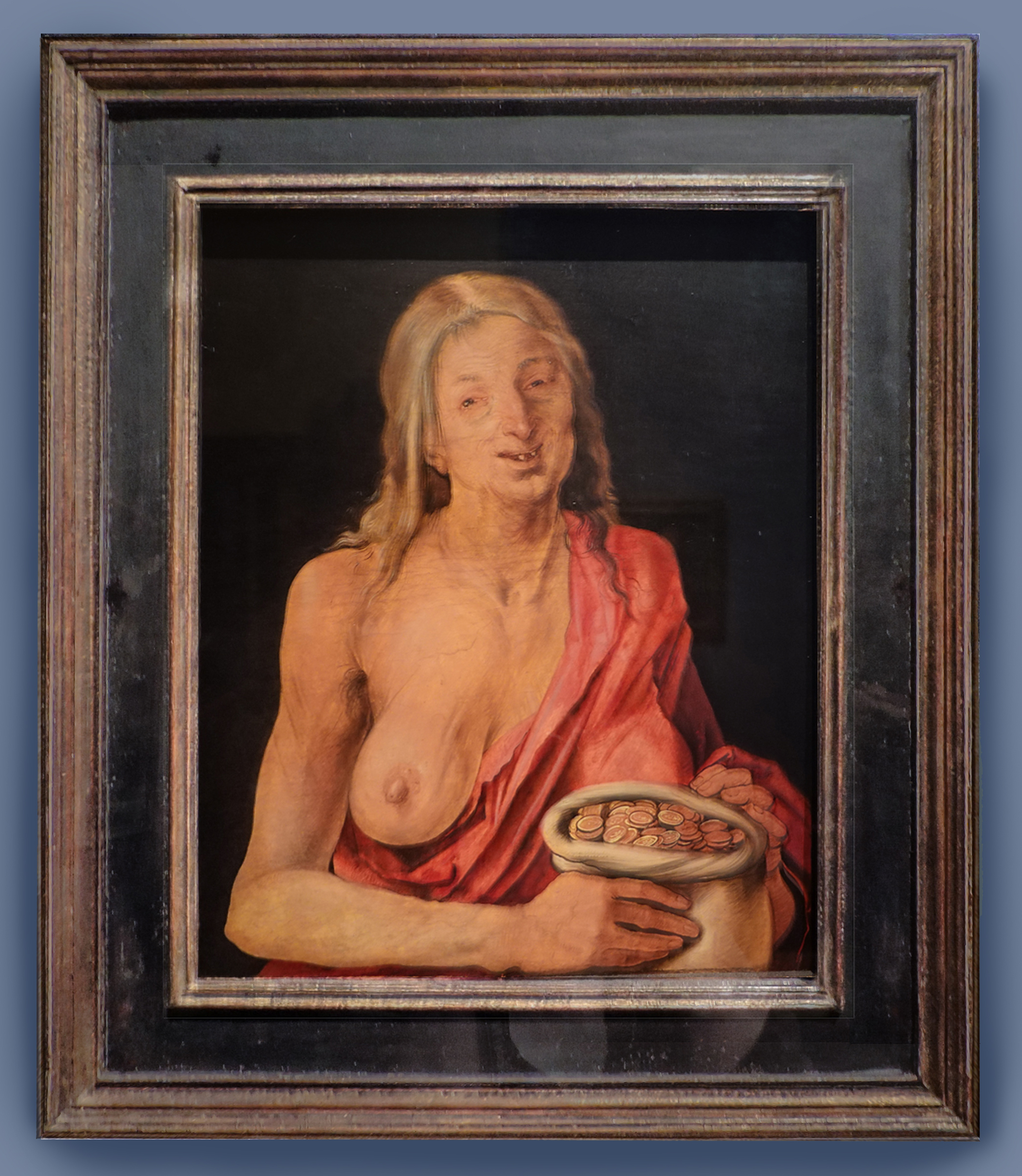 29B Dürer Portrait of a young man Avarice 1507 Kunsthistorisches Mus Vienna