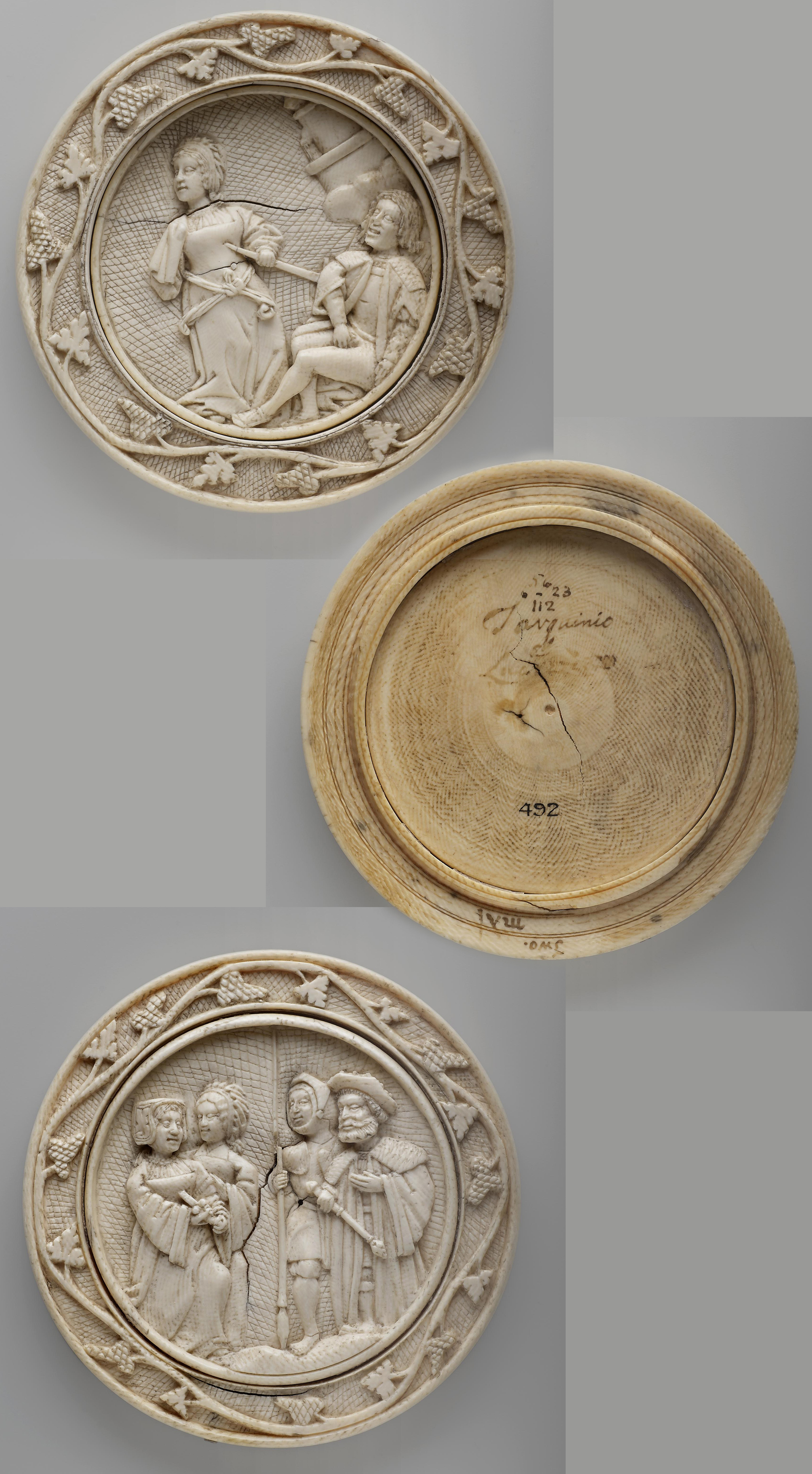 9 Ivory case with Lucretia &amp; Thisbe &amp; 1 inside BM