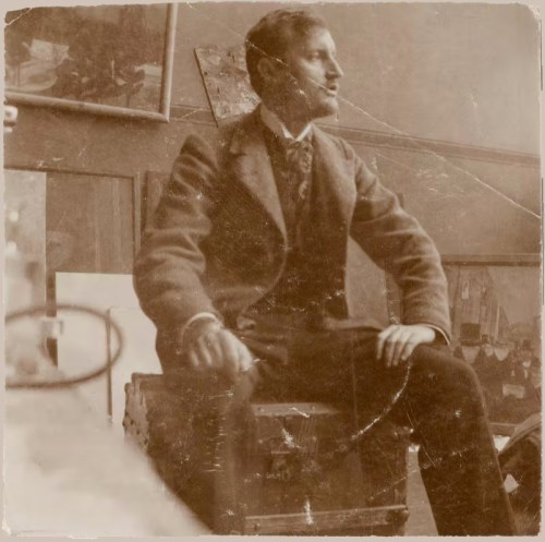 11 Munch Photographic Self-Portrait on a Valise in the Studio Berlin 1902 Collodion Exh The experimental self Munch Mus